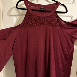 Torrid Burgundy Cold Shoulder Top